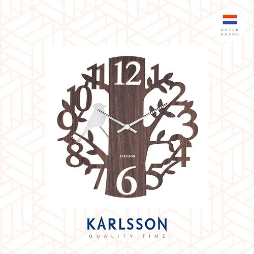 Ur Lifestyle Karlsson, Wall clock woodpecker MDF brown (Pendulum) 啄木