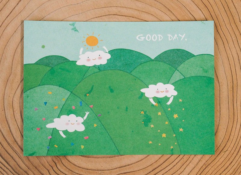 明信片-Good Day - 心意卡/卡片 - 紙 綠色