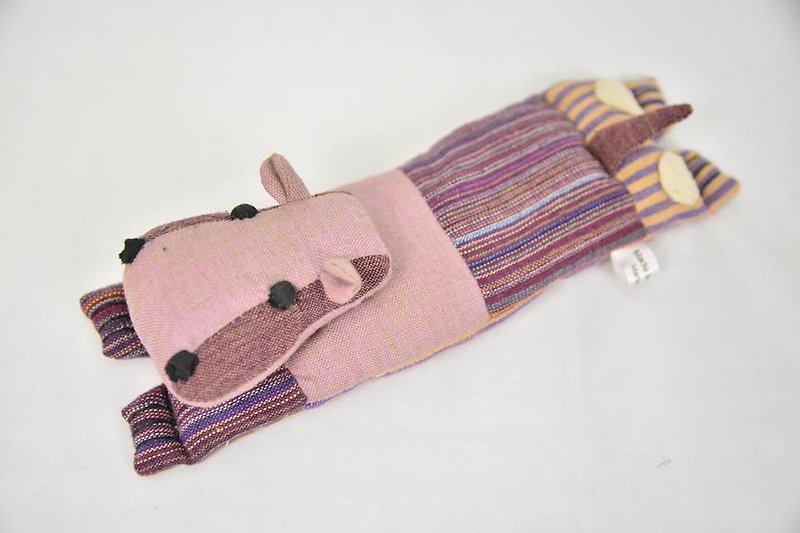 Hippo Eye Pillow/Hand Cushion_Fair Trade - Stuffed Dolls & Figurines - Cotton & Hemp Pink