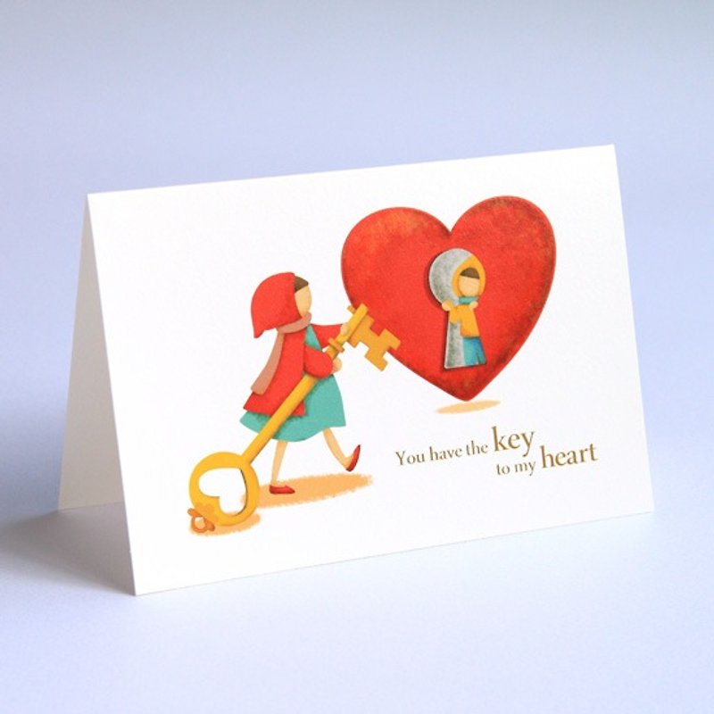 《MIIN POST》Card–You have the Key to my heart - การ์ด/โปสการ์ด - กระดาษ หลากหลายสี