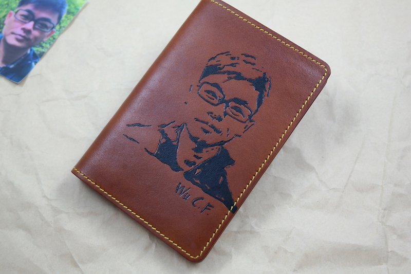 APEE leather handmade ~ extension image passport holder ~ Brown - ที่เก็บพาสปอร์ต - หนังแท้ 