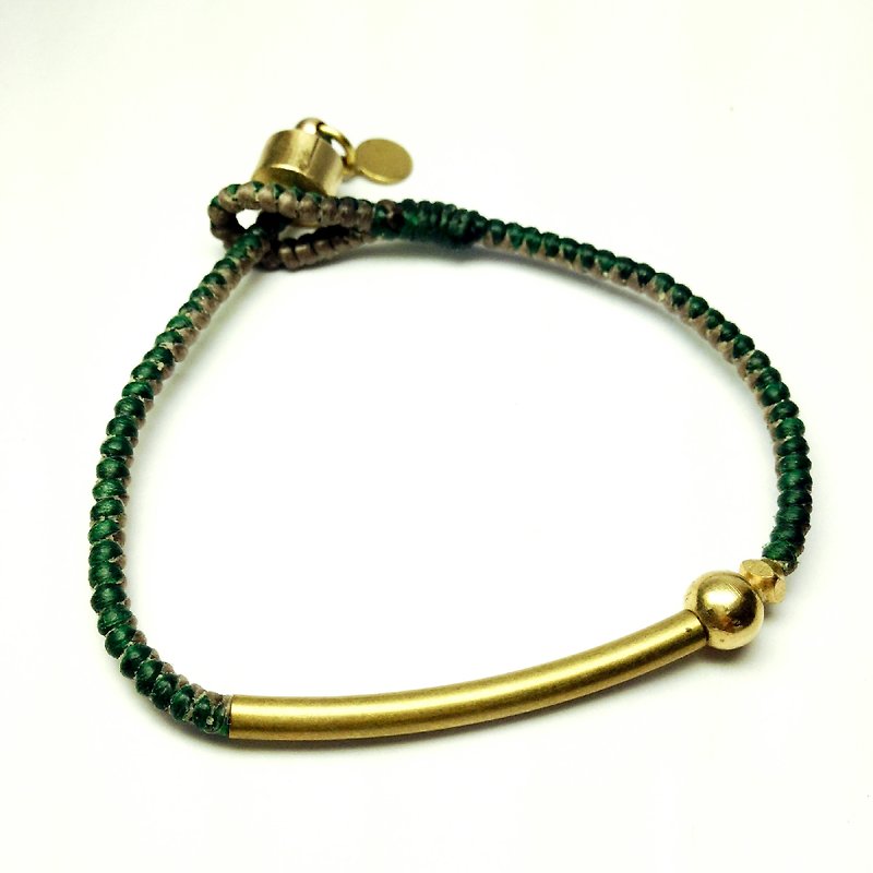 Green curry. ◆ Sugar Nok ◆ Simple series of Bronze wire bracelet Wax - สร้อยข้อมือ - วัสดุอื่นๆ สีเขียว