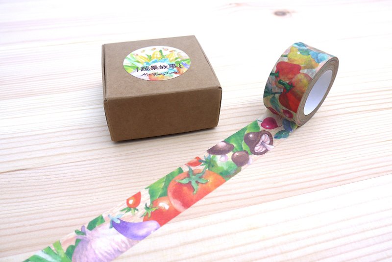 ☁Paper tape-fruit and vegetable story - Washi Tape - Paper Orange