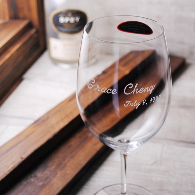 610cc [リーデル ヴィノム シリーズ] ボルドー クリスタル カップ 無鉛クリスタル ガラス彫刻 ワイン グラス レタリング ビジネス ギフト カスタマイズ - ワイングラス・酒器 - ガラス ブラウン