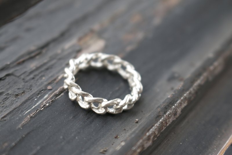 出清品 純銀 鎖鏈 戒指 0303 - 戒指 - 純銀 銀色
