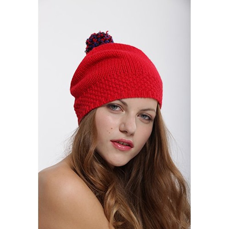 Multi Pom Beanie - Red - Hats & Caps - Wool 