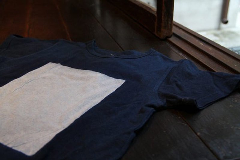 藍染T恤 ░ 留白 L - Women's T-Shirts - Cotton & Hemp Blue