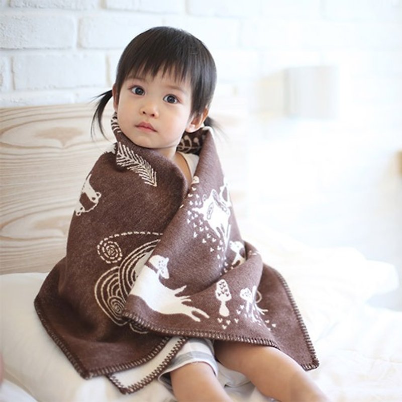 Sweden Klippan Gentle cotton baby blanket - Small Brown Bear - ผ้าห่ม - ผ้าฝ้าย/ผ้าลินิน สีนำ้ตาล