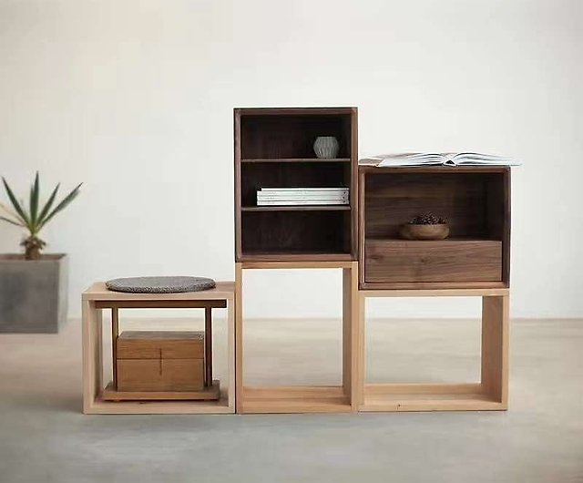 熹山工房 Free Combination Of Solid Wood, Cherry Storage Cabinet