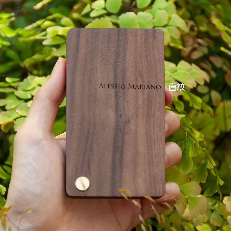 Rotating solid wood business card case  / with gift packaging - Card Holders & Cases - Wood Brown