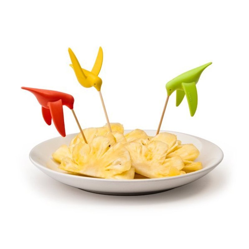 QUALY Hummingbird Fruit Fork (6 pieces) - Other - Plastic Multicolor