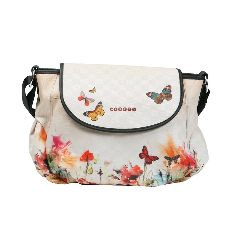 COPLAY  shoulder bag- watercolor flowers - Messenger Bags & Sling Bags - Other Materials Yellow