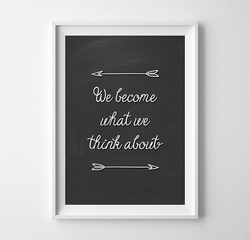 We become what we think about 可客製化 掛畫 海報 - 壁貼/牆壁裝飾 - 紙 