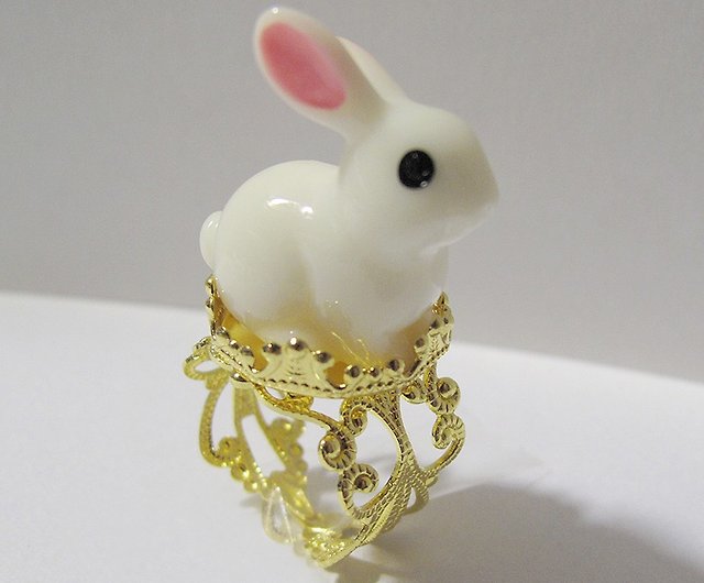 あなたは座屈した U Rabbit Ring ウサギの指輪 Xiao ホワイト ショップ Nagano164 リング Pinkoi