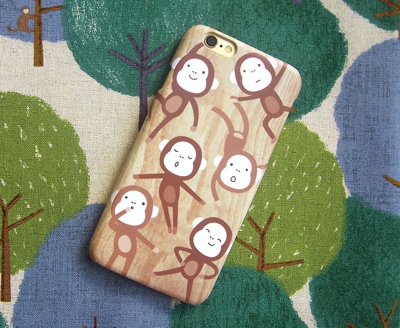 Monkeys iPhone case 手機殼 เคสลิง - เคส/ซองมือถือ - พลาสติก สีนำ้ตาล