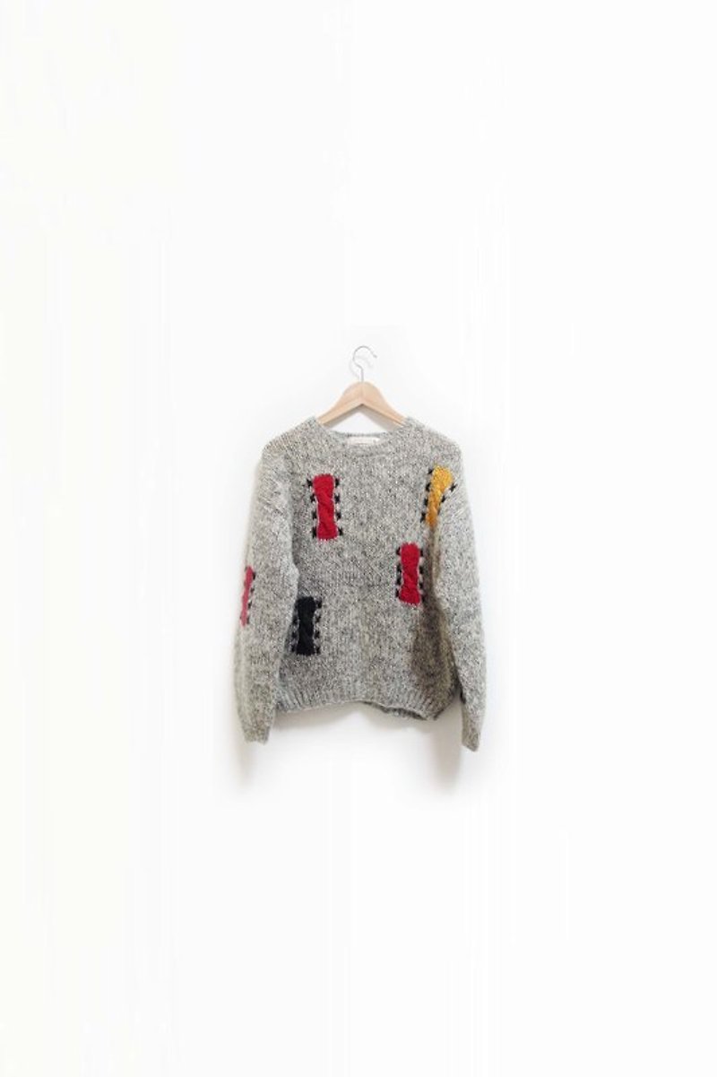 【Wahr】小色塊毛衣 - Women's Sweaters - Other Materials Gray
