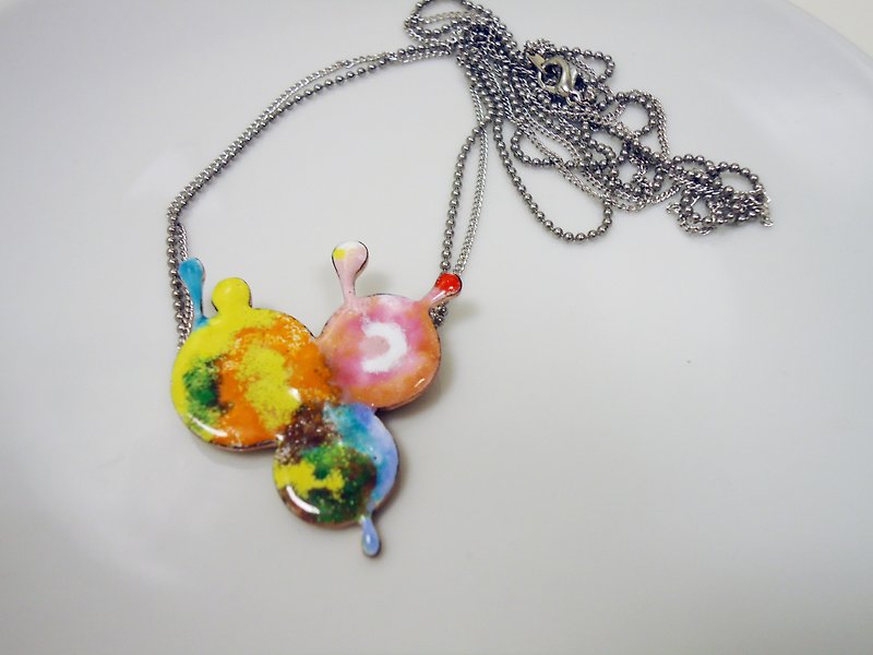 Rainbow Bubbles Rainbow Bubble Enamel Necklace - Necklaces - Other Metals Multicolor