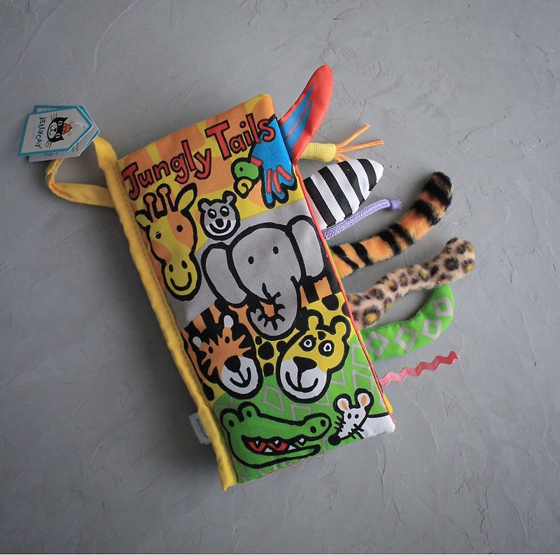 Jungly Tails 叢林動物尾巴書 封面有聲 - 嬰幼兒玩具/毛公仔 - 聚酯纖維 黃色