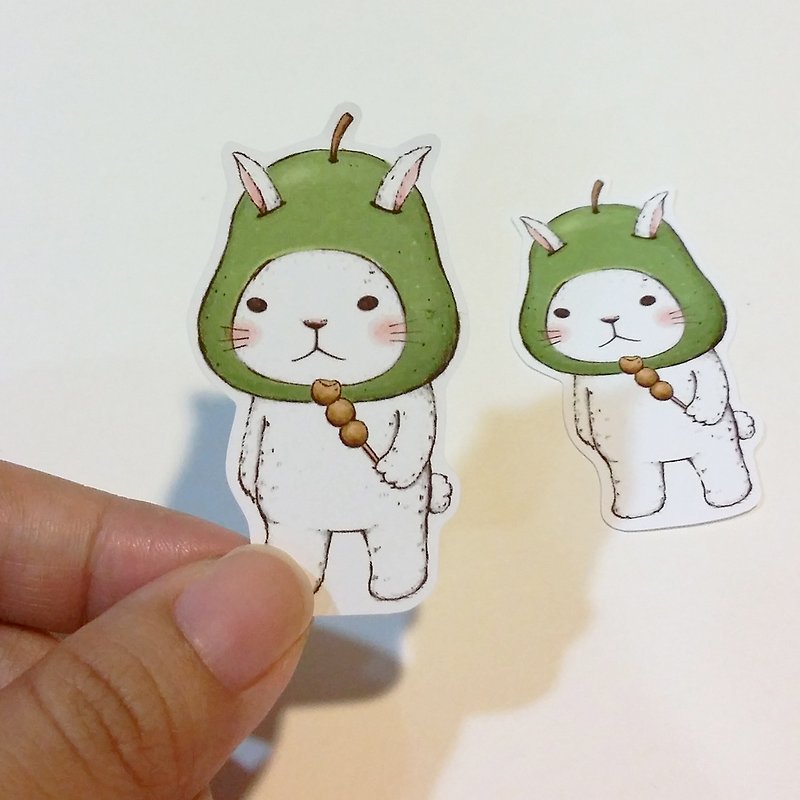 Super sticky waterproof sticker / grapefruit rabbit - Stickers - Paper Green