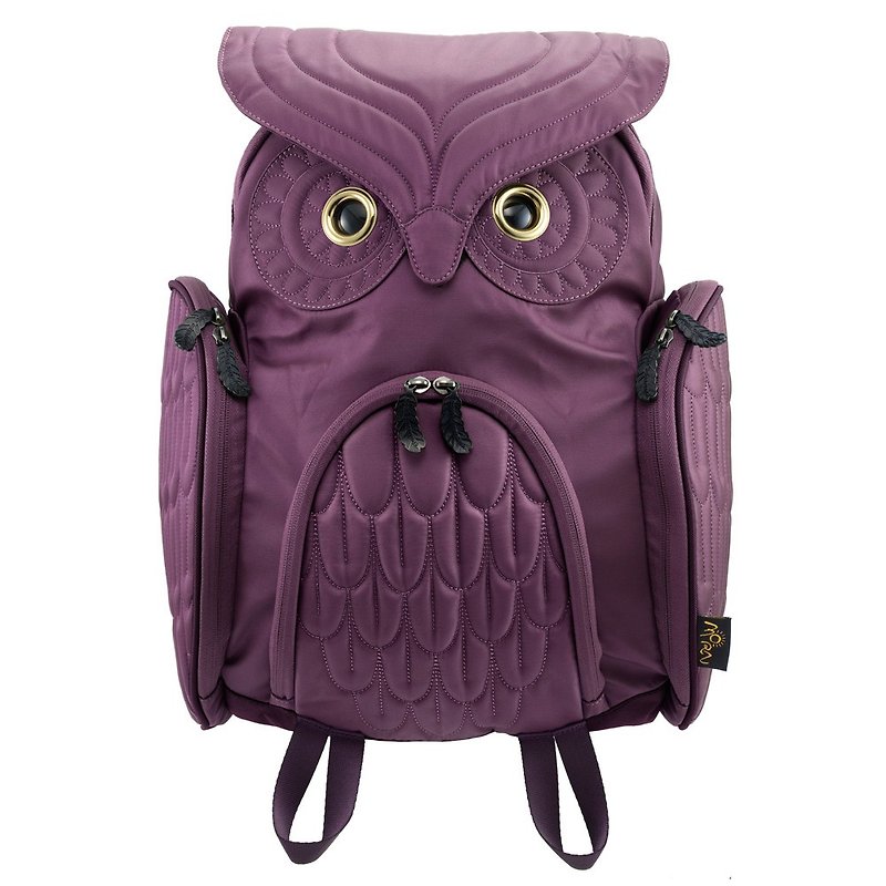 Morn Creations Genuine Classic Owl Backpack - Purple (L) - Backpacks - Other Materials Purple