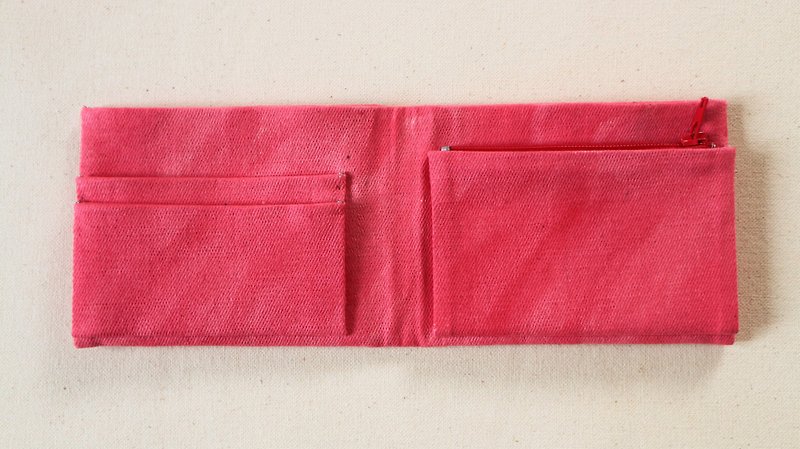 Valentine's Day gift pre-sale small red horizontal hand dyed short clip (can be burnt English word for free) - Wallets - Paper Red