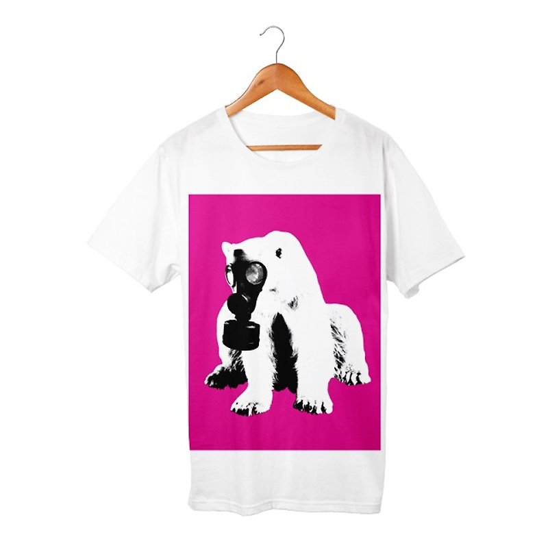 Collage Art Bear T-shirt - 帽T/大學T - 棉．麻 白色