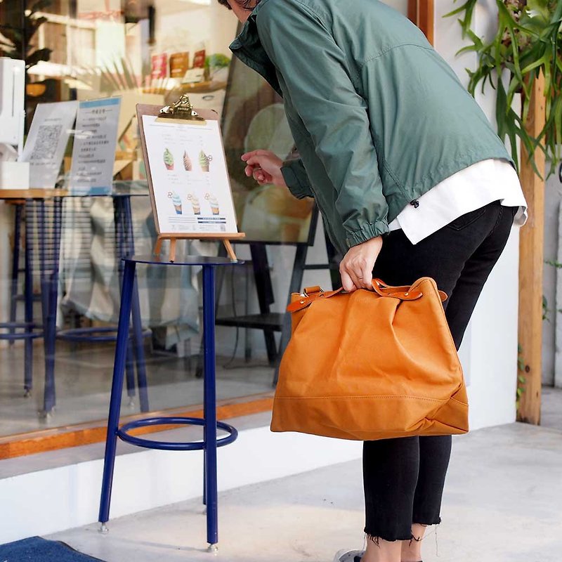 Japan natural simple waterproof shoulder bag handbag dual-use bag Made in Japan by SUOLO - กระเป๋าแมสเซนเจอร์ - วัสดุอื่นๆ สีส้ม