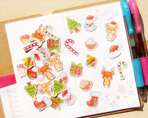 Magsterarts插圖與設計 聖誕貼紙 (30入) - 手帳貼紙系列 - 聖誕節快樂 Merry Christmas Stickers