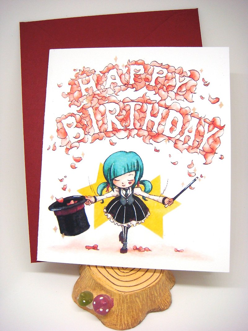 【Pin】Magic Time│Print│Birthday card with envelope at your choice - Cards & Postcards - Paper Multicolor