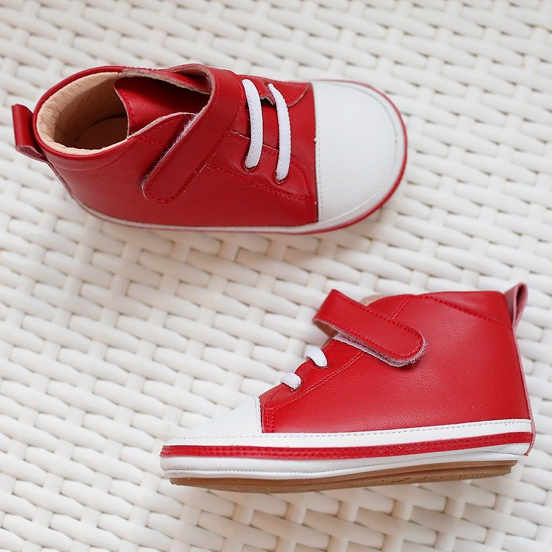 AliyBonnie children's shoes low-cut baby leather lining toddler shoes-national flag red - รองเท้าเด็ก - หนังแท้ สีแดง