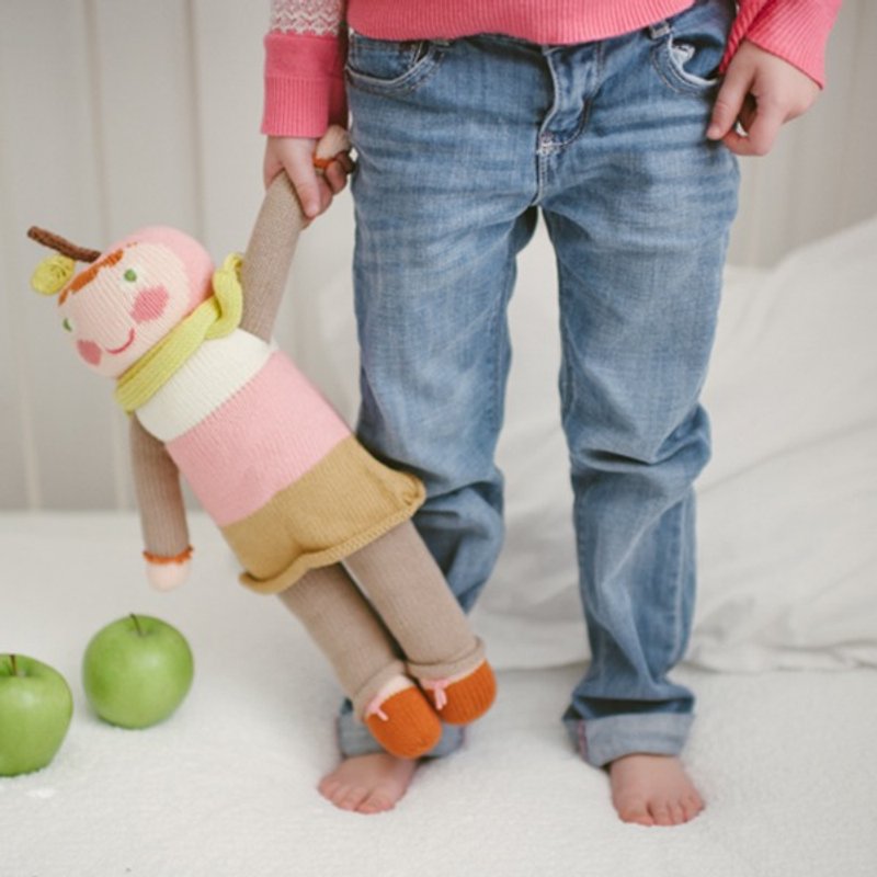 美國 Blabla Kids | 純棉針織娃娃(大隻) - 害羞粉紅蘋果 B21040140 - 嬰幼兒玩具/毛公仔 - 棉．麻 粉紅色