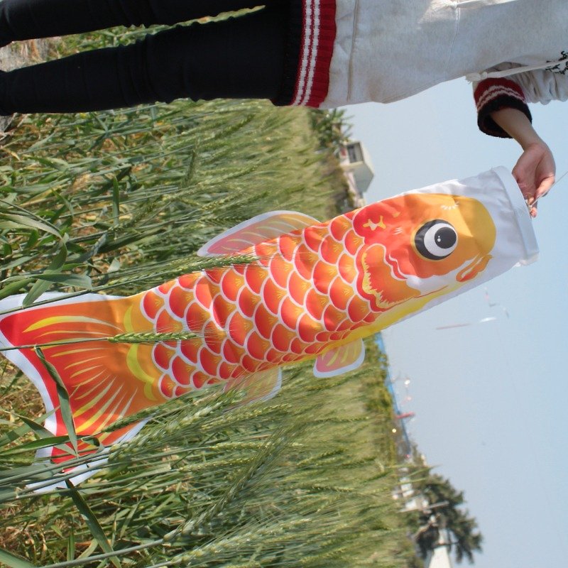 台灣鯉魚旗90CM (橘) - 擺飾/家飾品 - 其他材質 橘色