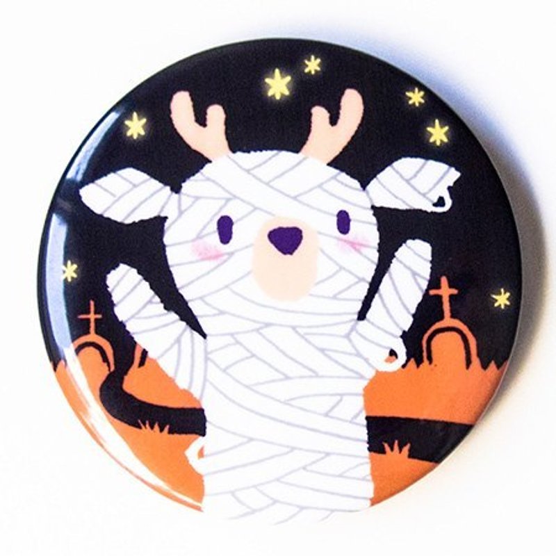 [SamBou] Halloween Big Circle Badge: Mummy Leica - Badges & Pins - Plastic Black