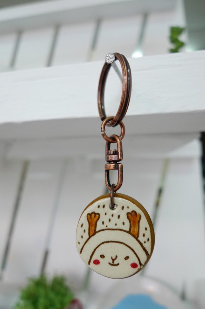 Elk key ring - พวงกุญแจ - วัสดุอื่นๆ สีนำ้ตาล