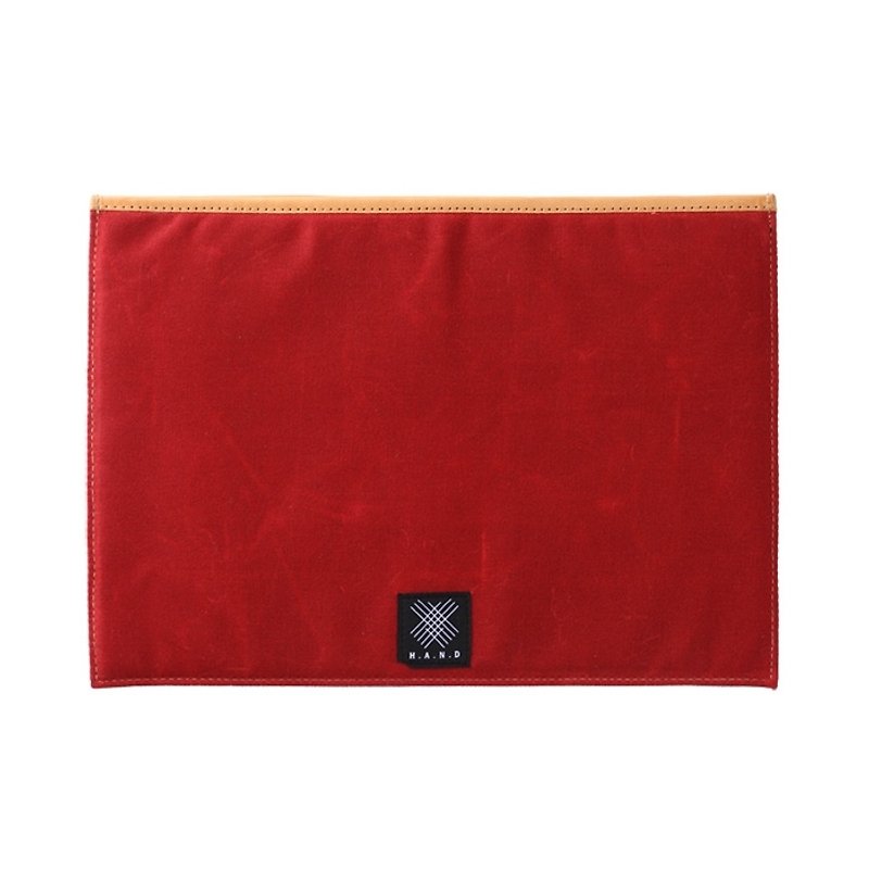 H.A.N.D MacAir 11 保護套│紅+灰 - อื่นๆ - ผ้าฝ้าย/ผ้าลินิน สีแดง