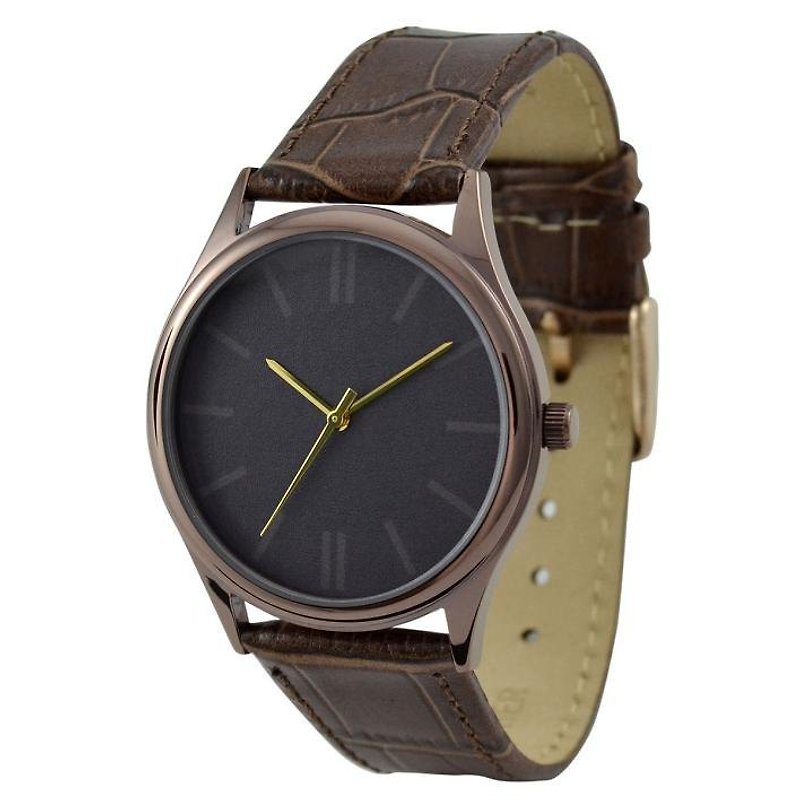 隱約手錶(棕色) - 腕時計 ユニセックス - 金属 ブラウン