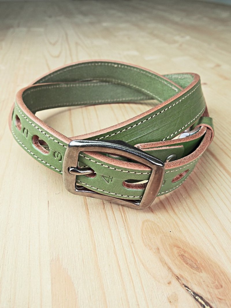 Chainloop self-made and customizable size plain cowhide narrow belt - Belts - Genuine Leather 