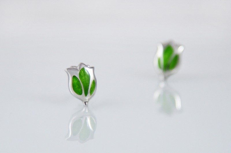 Tulip Earrings-May Green - ต่างหู - โลหะ สีเขียว