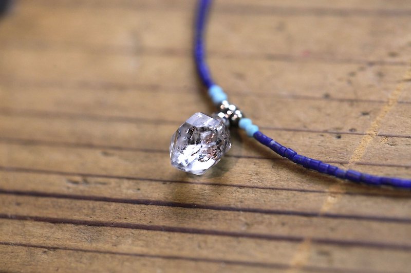 OMAKE lapis lazuli necklace diamond clusters He Jiman - Necklaces - Gemstone Blue