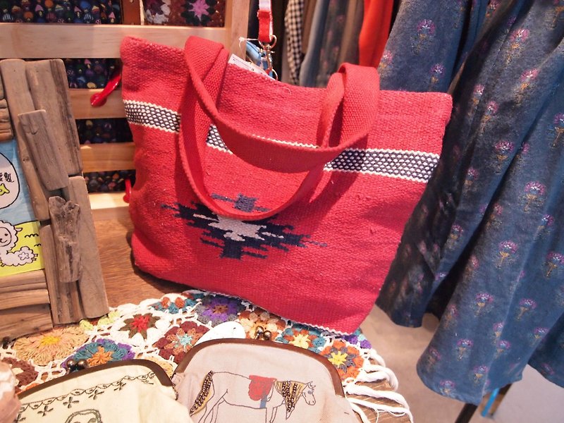 Purin Select Zakka [BJB1509005] thick woven hemp rope totem bag / sale yellow - Other - Cotton & Hemp Red