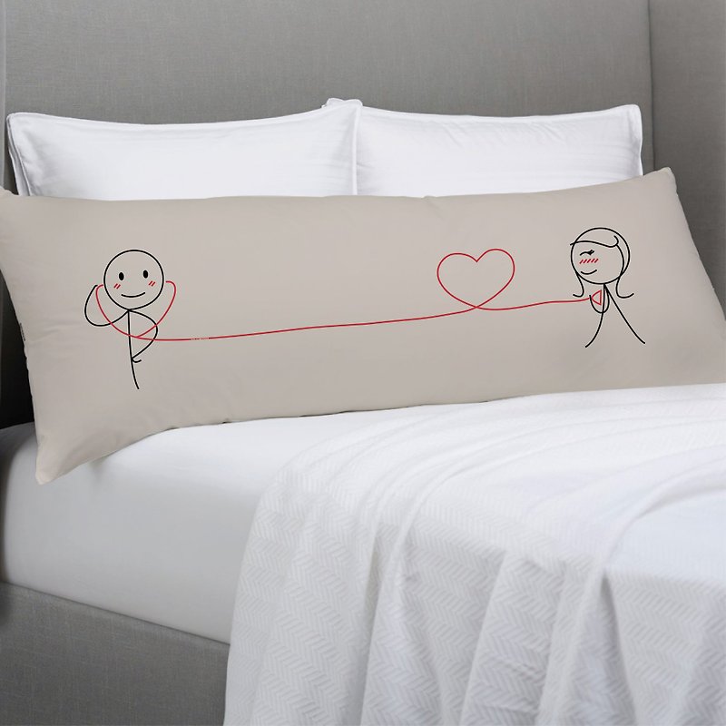 CHECK YOUR LOVE Light Grey Body Pillowcase by Human Touch - 枕頭/咕𠱸 - 其他材質 卡其色
