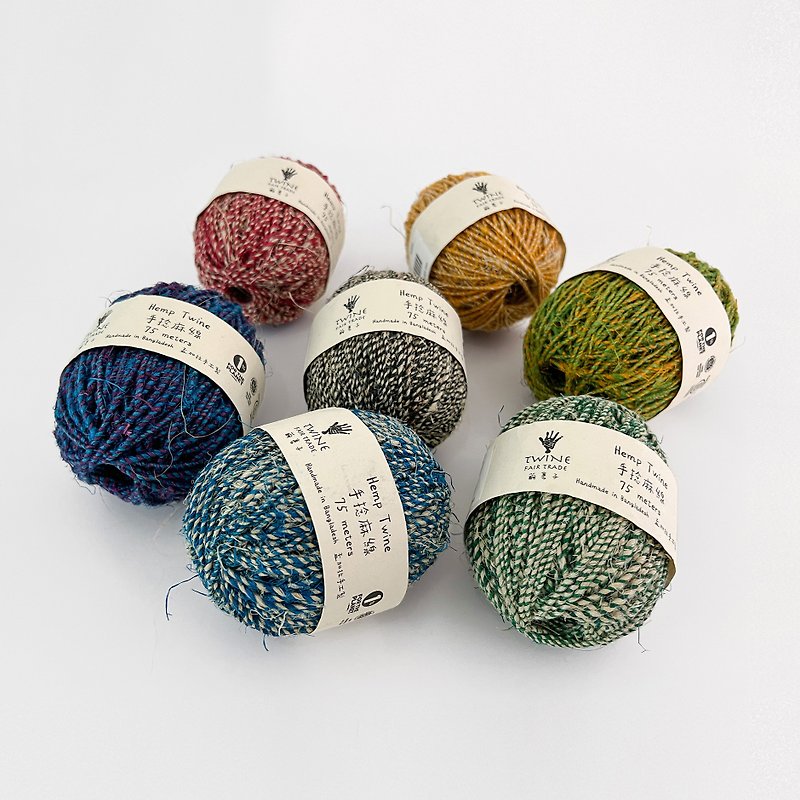 Hemp twine_7 Colors_Fair trade - Knitting, Embroidery, Felted Wool & Sewing - Cotton & Hemp Multicolor