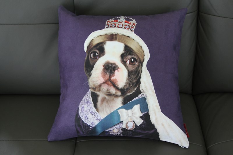 〔SUSS〕明星動物絨毛抱枕套（維多利亞女王。狗狗）--適合辦公室/居家/送禮/生日使用。現貨免運 - 枕頭/咕𠱸 - 棉．麻 紫色