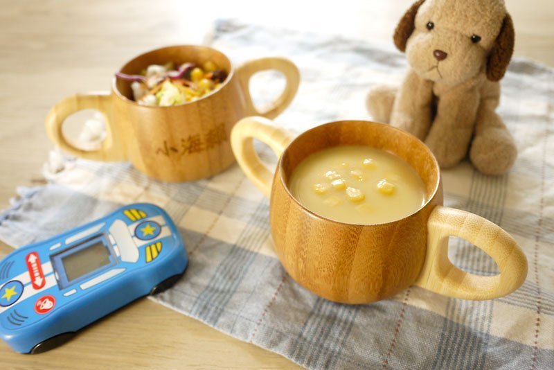 【LABOOS】Bamboo binaural children's learning cup - Cookware - Bamboo Green