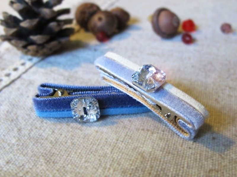 Bling Bling Baby- color flannel square diamond hairpin - ผ้ากันเปื้อน - อะคริลิค หลากหลายสี