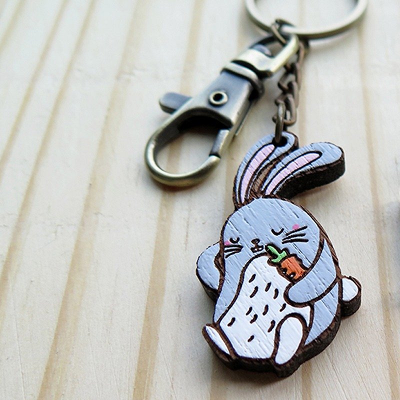 Wooden keyring hare - Keychains - Wood Multicolor