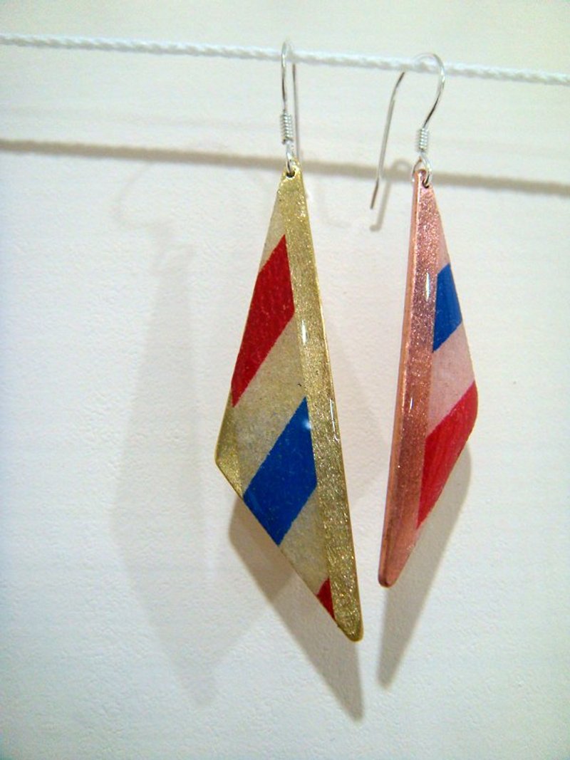 【StUdio】Stripe earrings 4 - Earrings & Clip-ons - Other Metals Multicolor