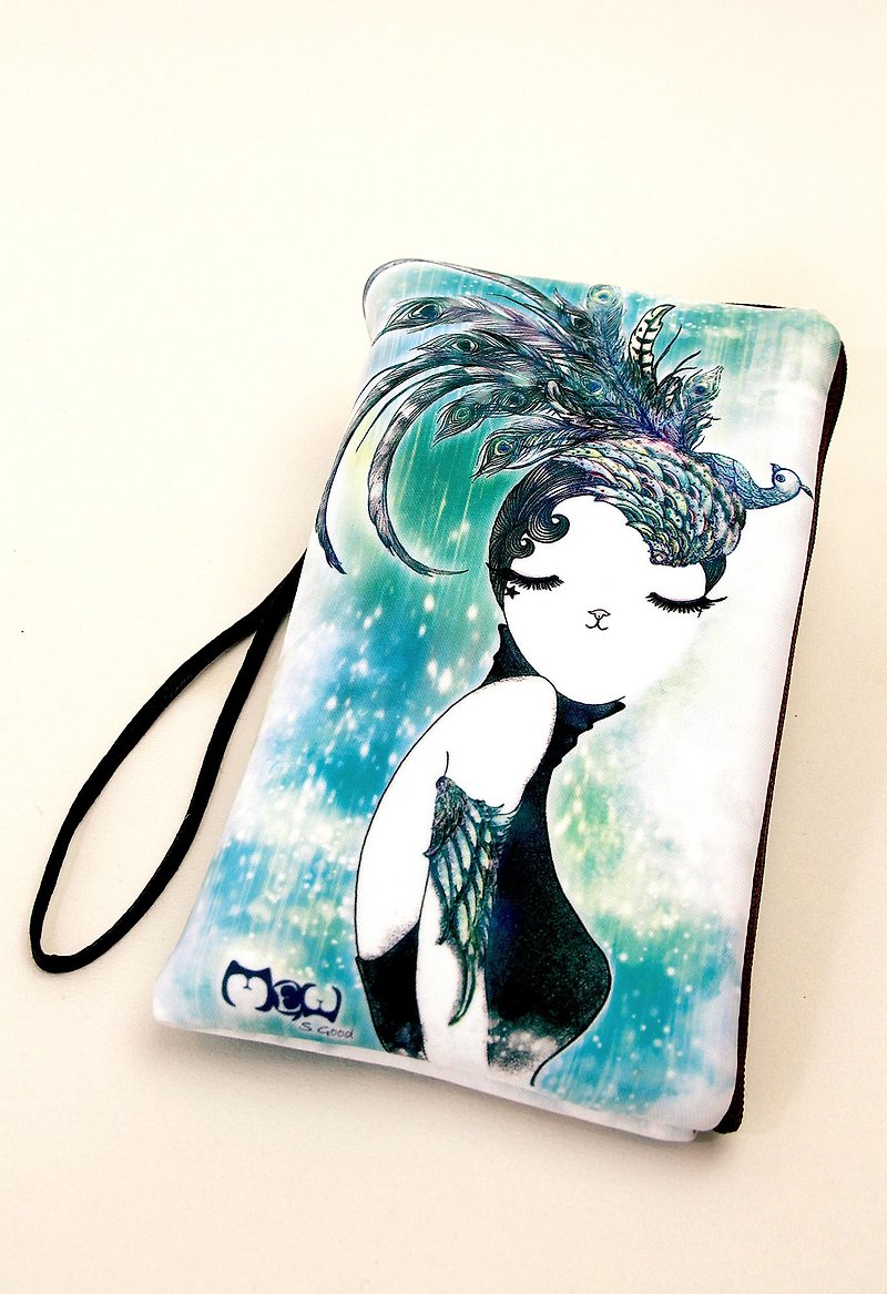 Illustration wind 6-inch cell phone pocket - [elegant fashion cat] - Keychains - Other Materials 
