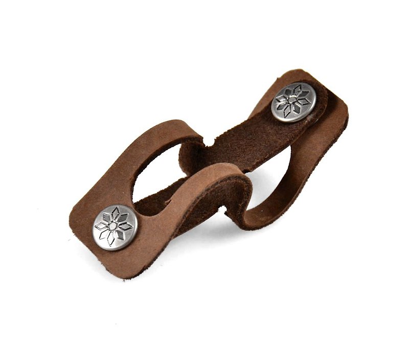 U6-jp6 Handmade leather handmade, earphone reel, thread take-up, hub "dual-use" universal threader, wedding gadget - Other - Genuine Leather Brown