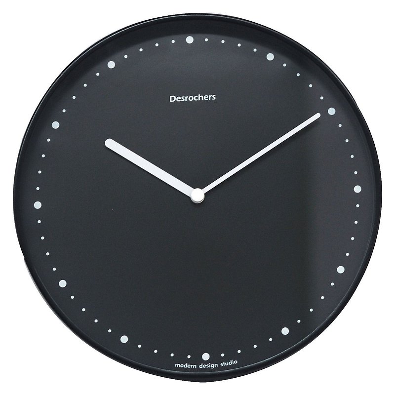 Desrochers/ Simple and classic bright black wall clock - Clocks - Other Metals Black
